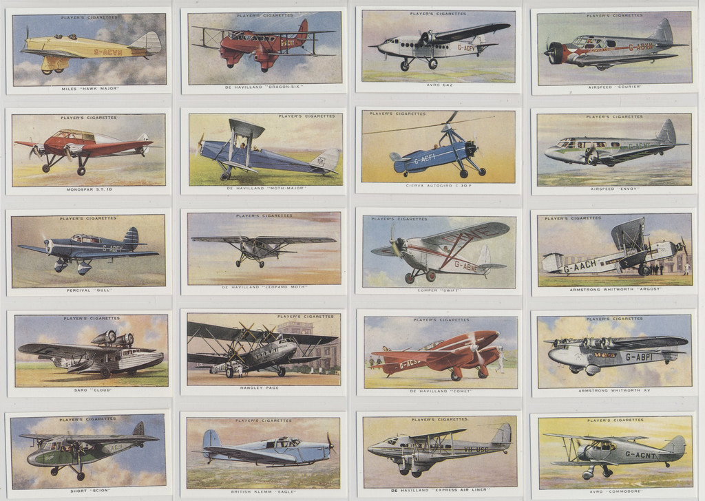 1990 England Reprint Set of the 1935 Player Aeroplanes (Civil) Cards  Complete Set of 50  #*sku37472