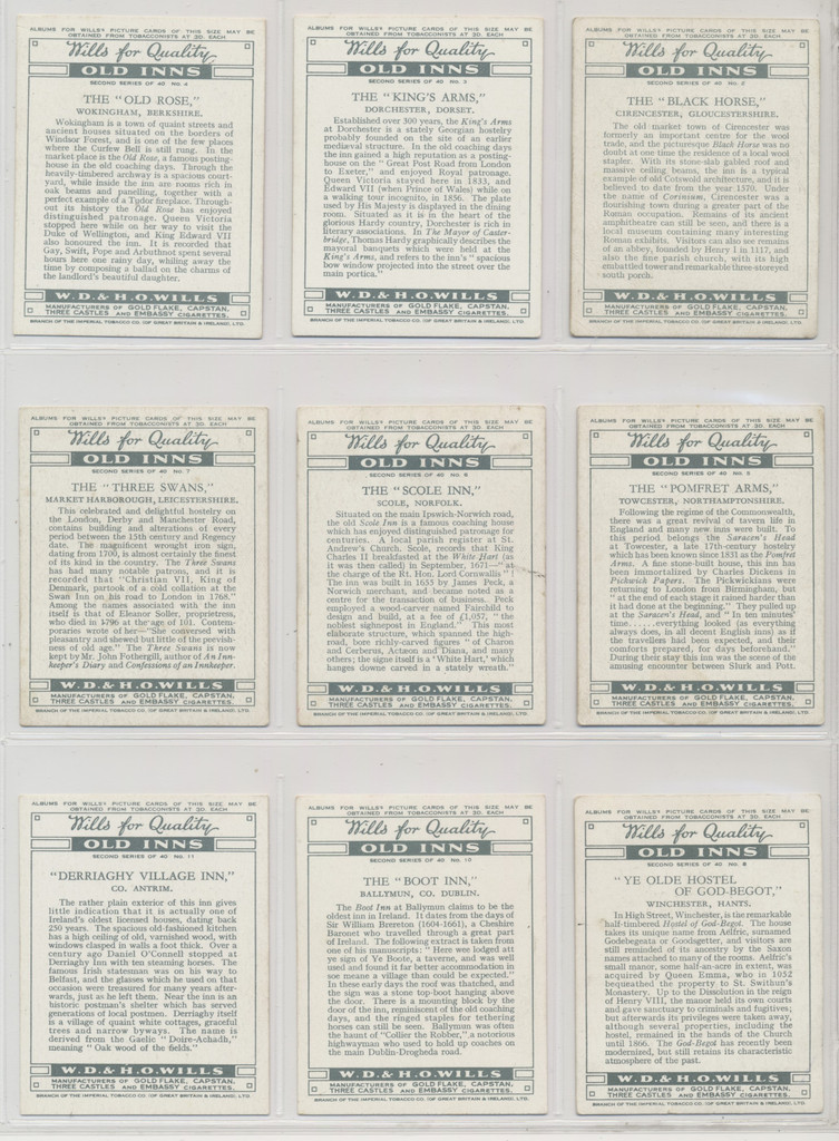 1939 England Wills  Old Inns  Second Series  Partial Set 35/40  #*sku37475