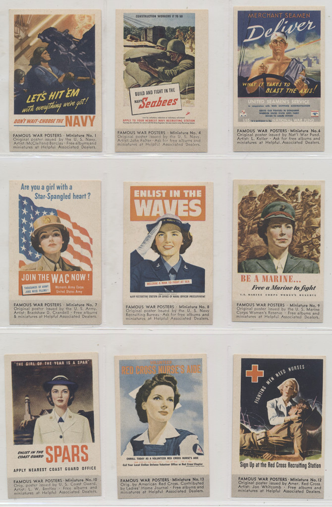 circ. 1940's Gas/Oil Premium  Famous War Posters in Miniature  Lot of 28/50  #*sku37501
