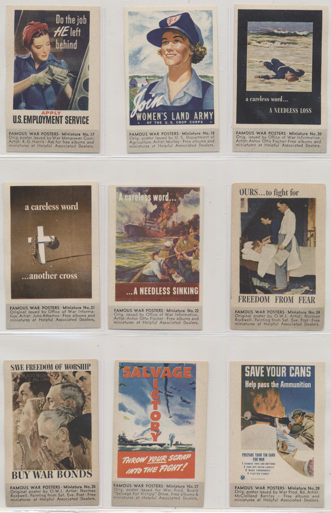 circ. 1940's Gas/Oil Premium  Famous War Posters in Miniature  Lot of 28/50  #*sku37501