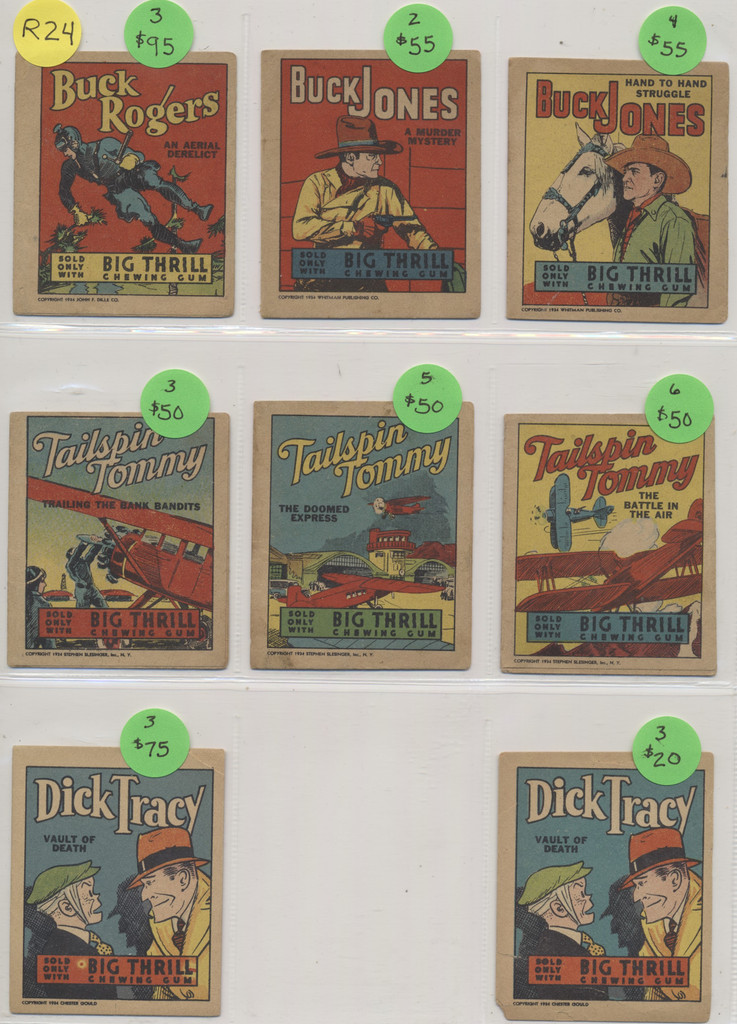 1934 Goudy Gum R24 Big Thrill Booklets  Lot of 8  #*sku37518