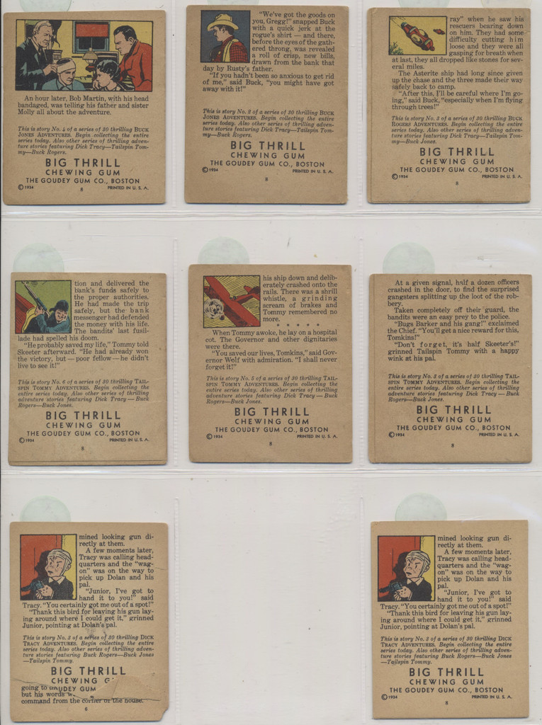 1934 Goudy Gum R24 Big Thrill Booklets  Lot of 8  #*sku37518
