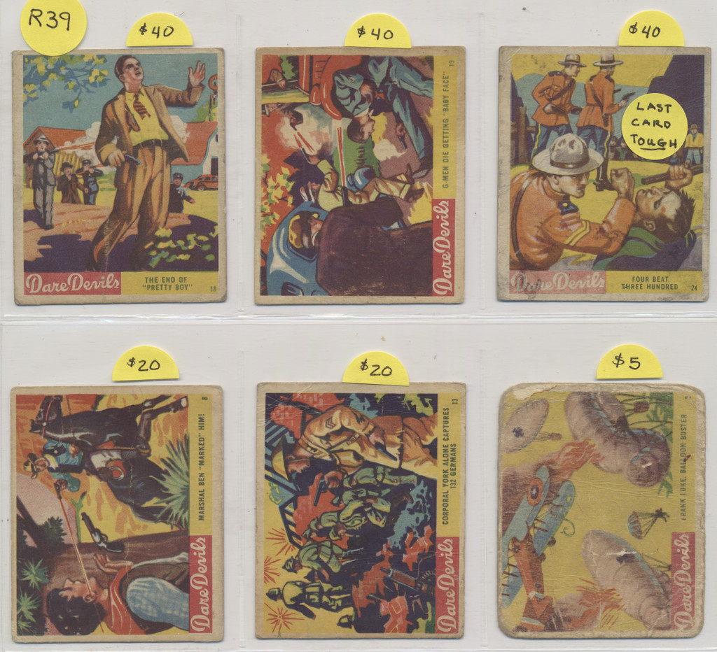 1936 National Chicle R39 Dare Devils  Lot of 6/24  #*sku37524