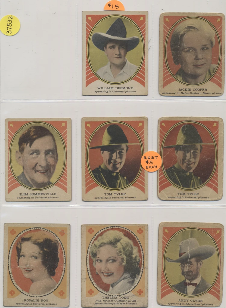 1938 Shelby Gum R68 Hollywood Picture Stars Lot of 8  #*sku37532
