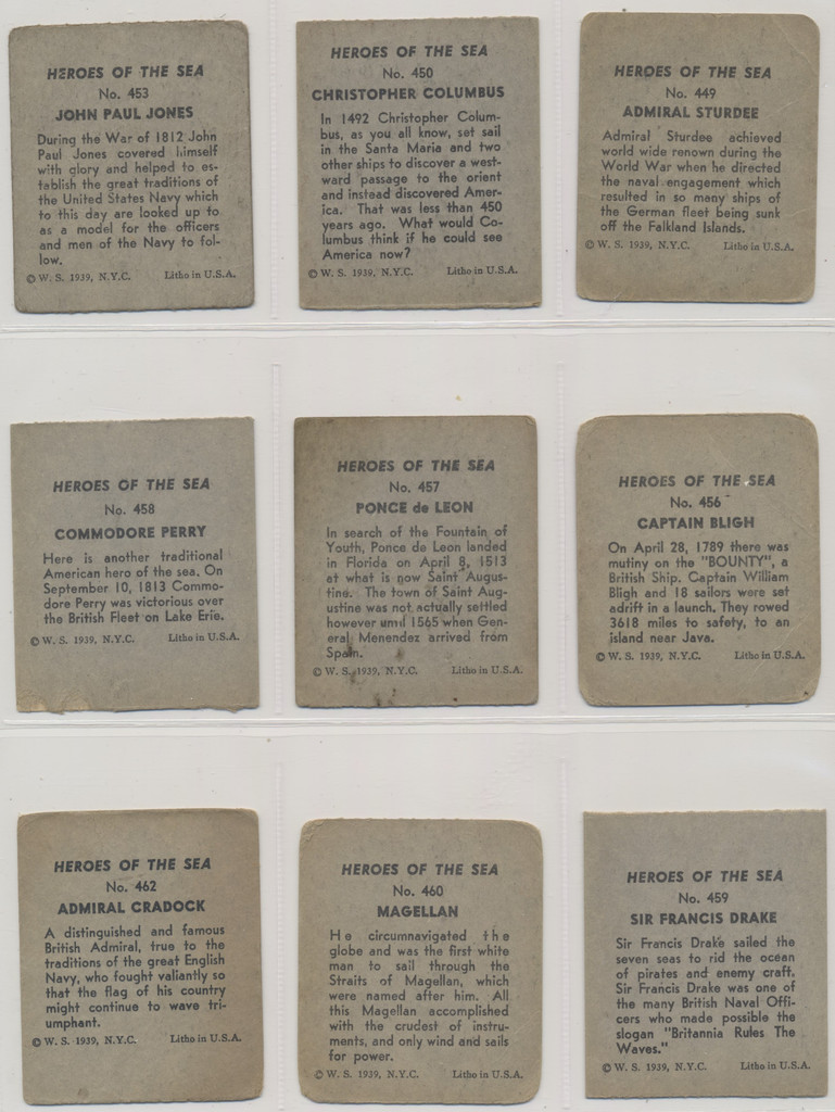 1939 W.S. R67 Heroes of the Sea Lot of 16/24  #*sku37533