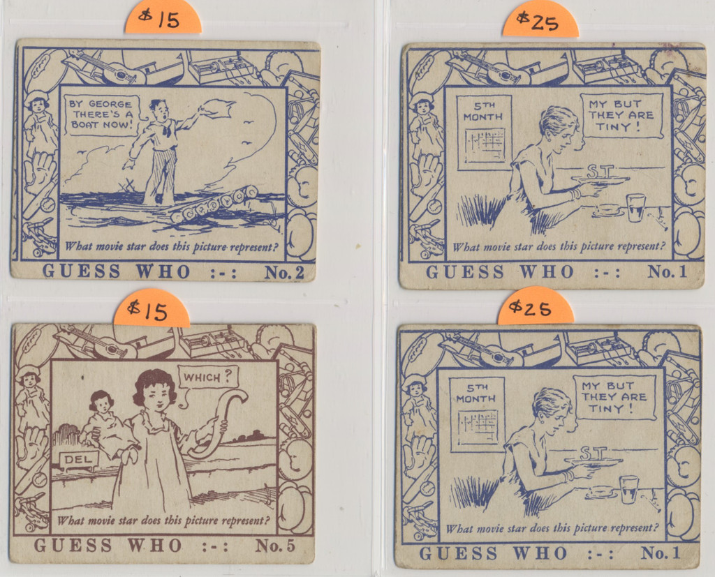1934 D. Goldenberg, Inc. R63 GUESS WHO  Lot of 4  #*sku37534