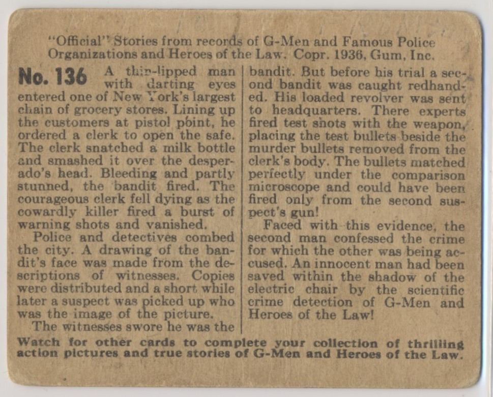 1936 R60 G-MEN & HEROES #136 A BULLET FINDS AND FREES  #*sku37539