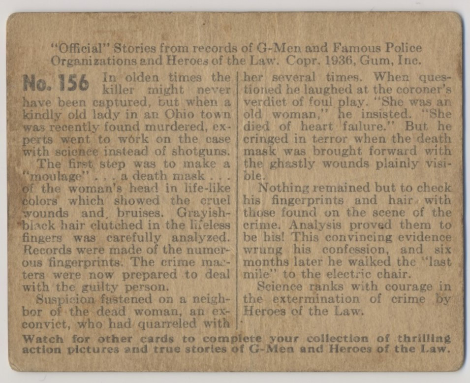 1936 R60 G-MEN & HEROES #156 THE MASK OF DEATH    #*sku37540