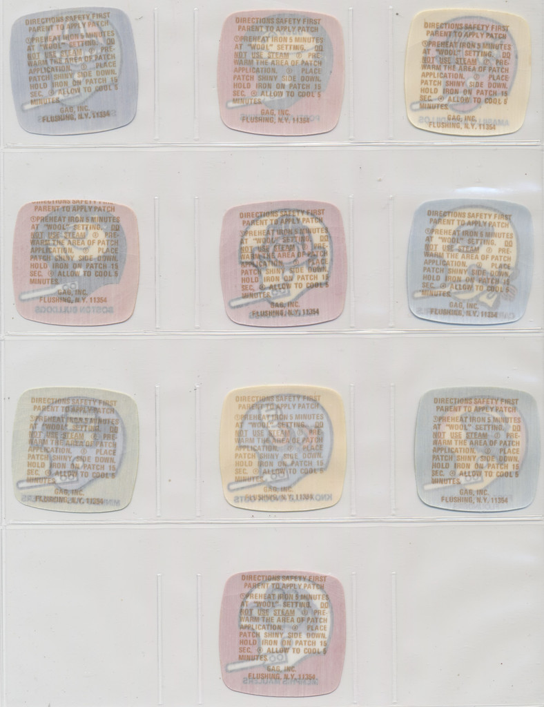 circ. 1960's Gag Inc. Football Themed Iron-On Patches Lot of 10 Different  #*sku37554