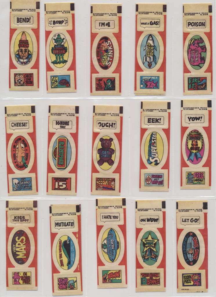 1979 Topps Crazy Stick-Ons  Lot of 34 Stickers  #*sku37563