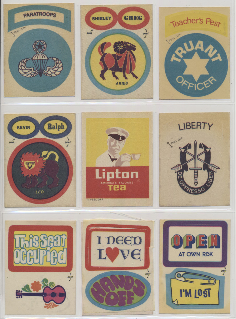 circ. 1970's-1980's  Fleer & Topps  Stickers and Tattoos  Lot of 100  #*sku37568