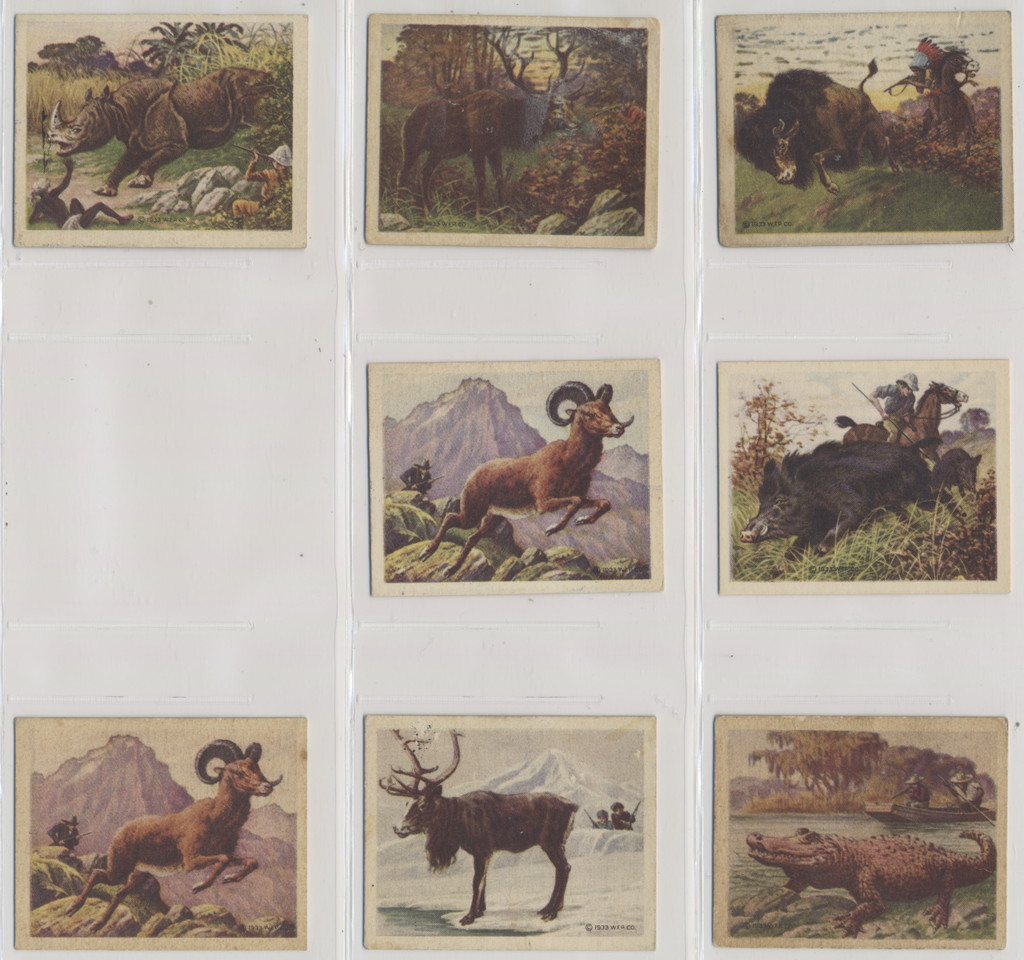 1933 R71 Planters  Big Game Hunted Animals  Lot of 8  #*sku37569