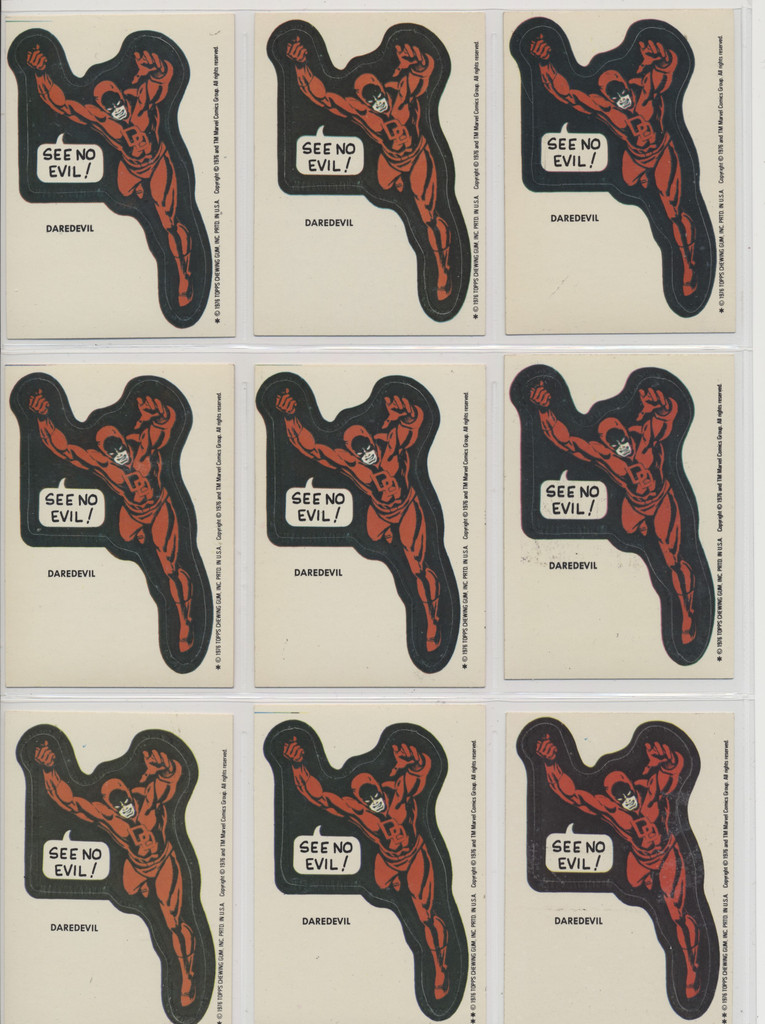1975 Topps Marvel Super Heroes  Daredevil  (Lot of 10)  #*sku37581