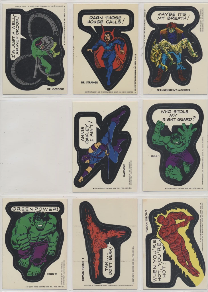 1975 Topps Comic Book Heroes Stickers Partial Set 37/40 Plus Partial Puzzle 7/9  #*sku37638