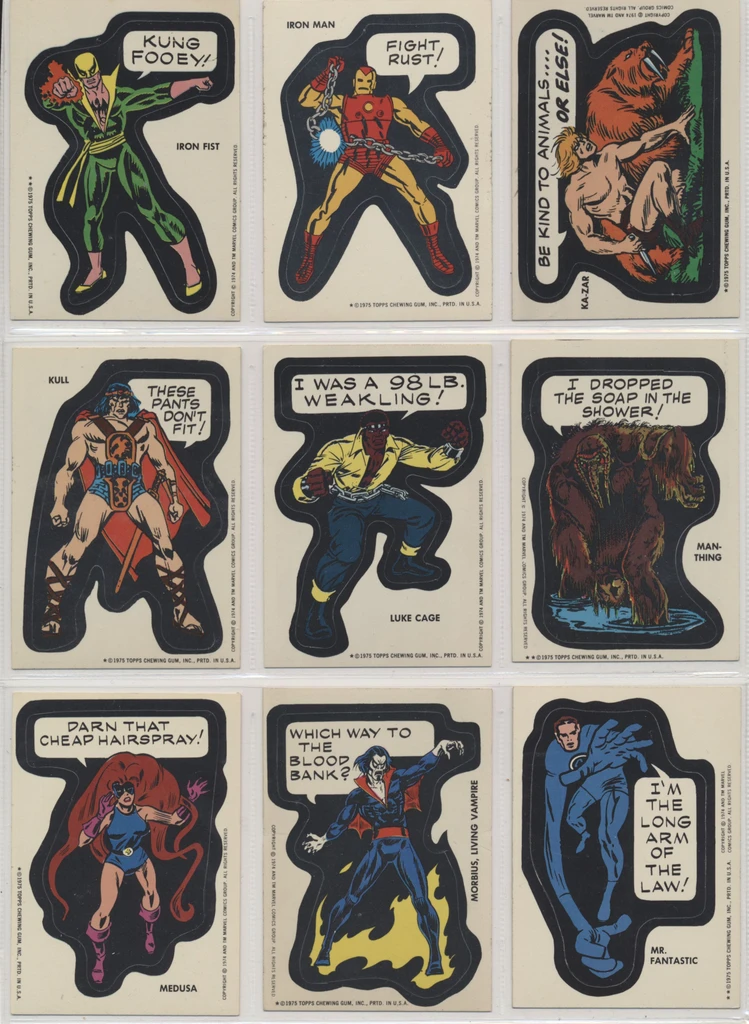 1975 Topps Comic Book Heroes Stickers Partial Set 37/40 Plus Partial Puzzle 7/9  #*sku37638