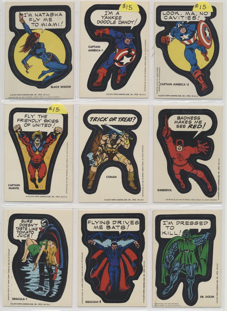 1975 Topps Comic Book Heroes Stickers Partial Set 37/40 Plus Partial Puzzle 7/9  #*sku37638