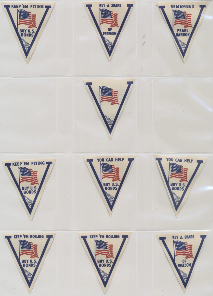 1941 S96E  V for Victory World War II Patriotic Propaganda Poster Stamp "You Can Help Buy US Bonds"  Lot of 10  #*sku37639