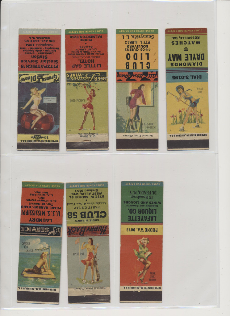 1940's-1950's Matchbook Covers of Pin-Up Girls and Various Company Advertising Lot of 17  #*sku37643