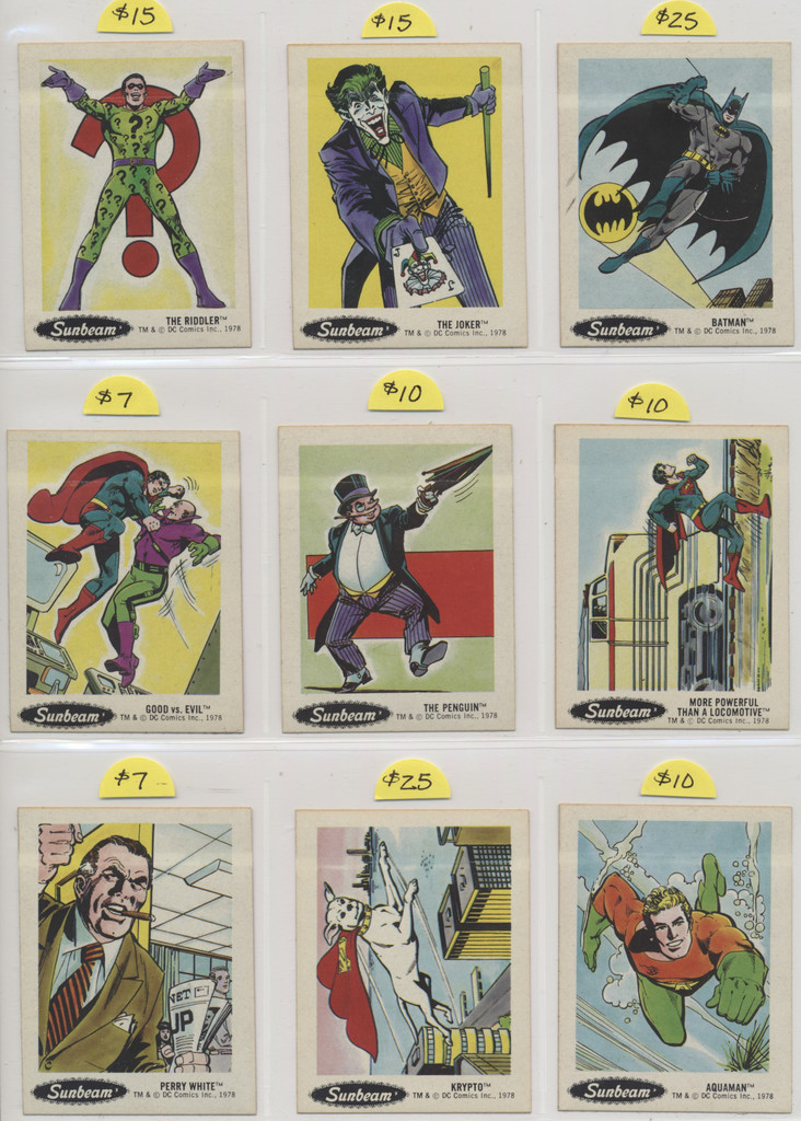 1978 DC Super  Heroes Stickers Sunbeam Bread Partial Set 24/30  #*sku37645