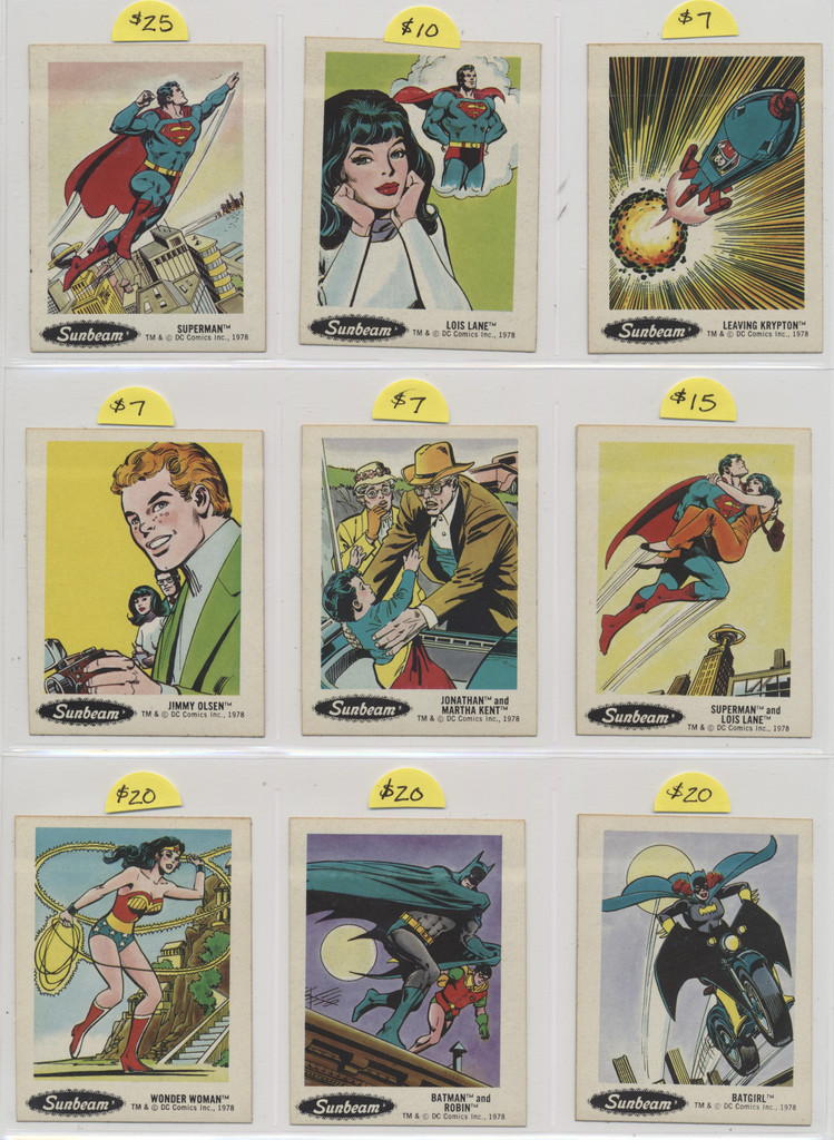 1978 DC Super  Heroes Stickers Sunbeam Bread Partial Set 24/30  #*sku37645