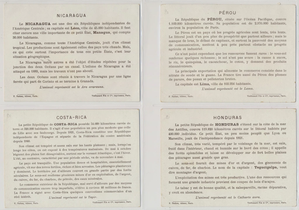 circ. 1920's Paris, France  Across the World  South American Countries (in French)  #*sku37646
