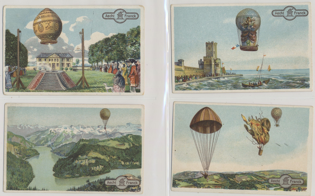 circ. 1900's German  Aecht Franck Coffee  The Development of Airship Travel  Set of 12  #*sku37653