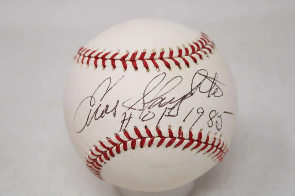 Enos Slaughter Baseball JSA Autograph Signed Cardinals HOF 1985