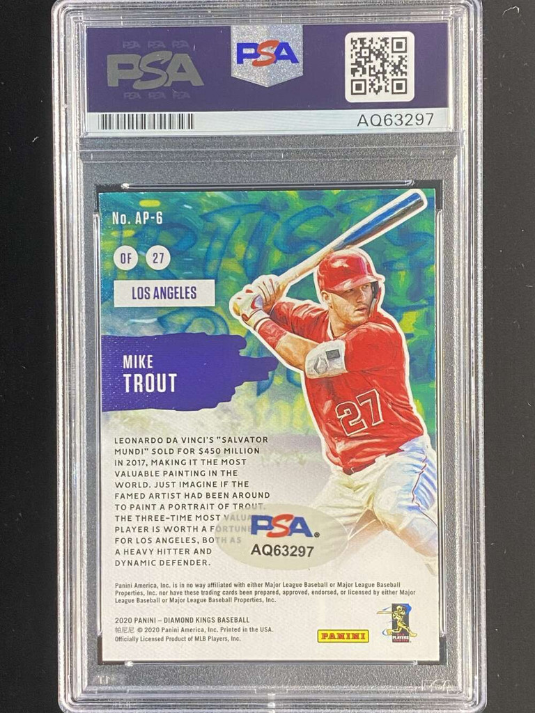 2020 Artist's Palette AP-6 Mike Trout Angels PSA Authenticated Signed