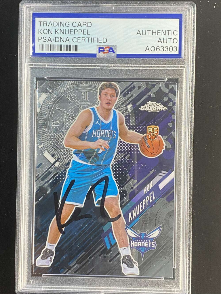 2025 Topps Chrome Go Time GT-19 Kon Knueppel Hornets PSA Authenticated Signed RC ID: 524896