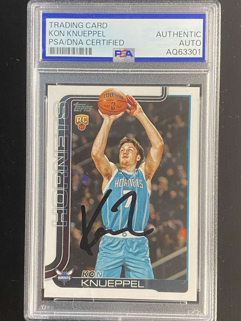 2025 Topps Flagship #204 Kon Knueppel Hornets PSA Authenticated Signed RC