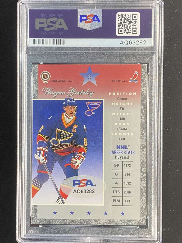 1996-97 Donruss Elite #58 Wayne Gretzky Blues PSA Authenticated Signed