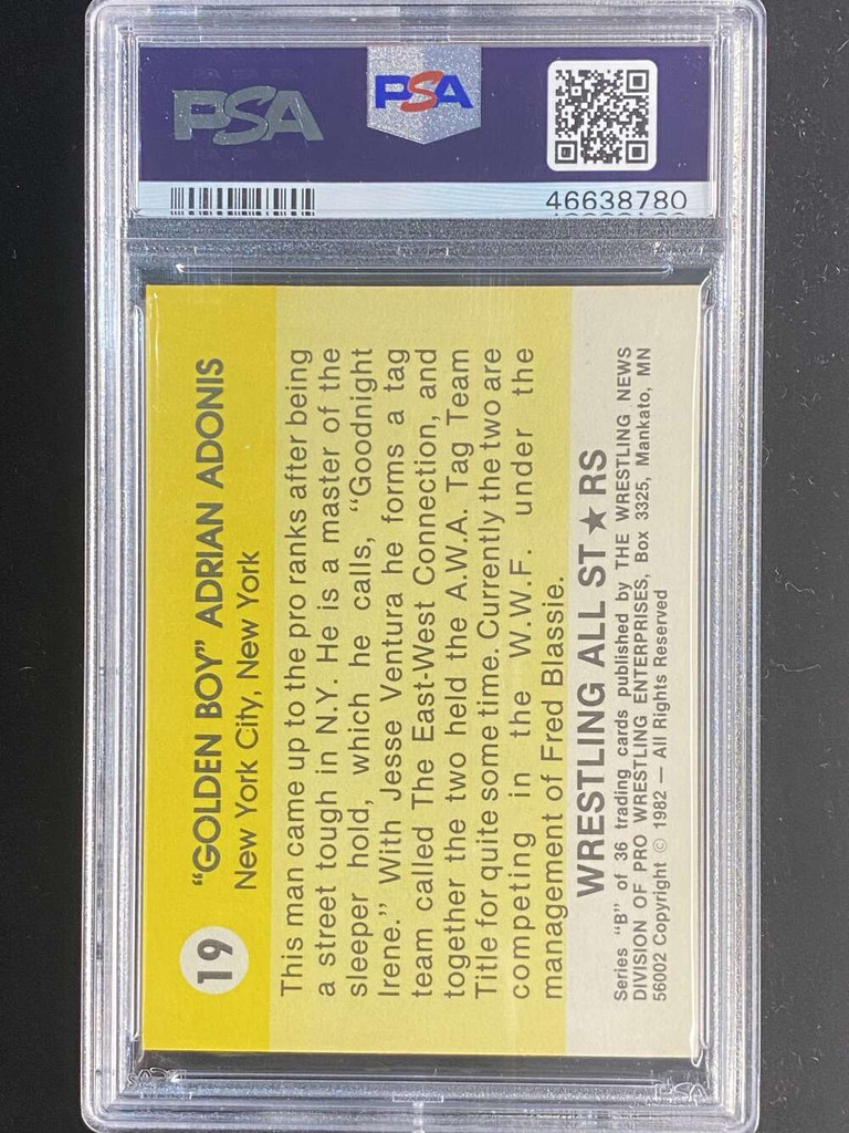 1982 Wrestling All Stars Series B #19 Adrian Adonis PSA 8 NM-Mint ID: 524927