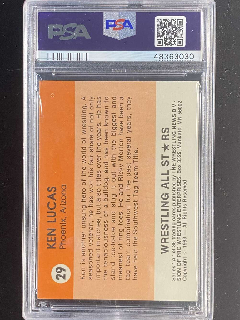 1983 Wrestling All Stars #29 Ken Lucas PSA 8 NM-Mint