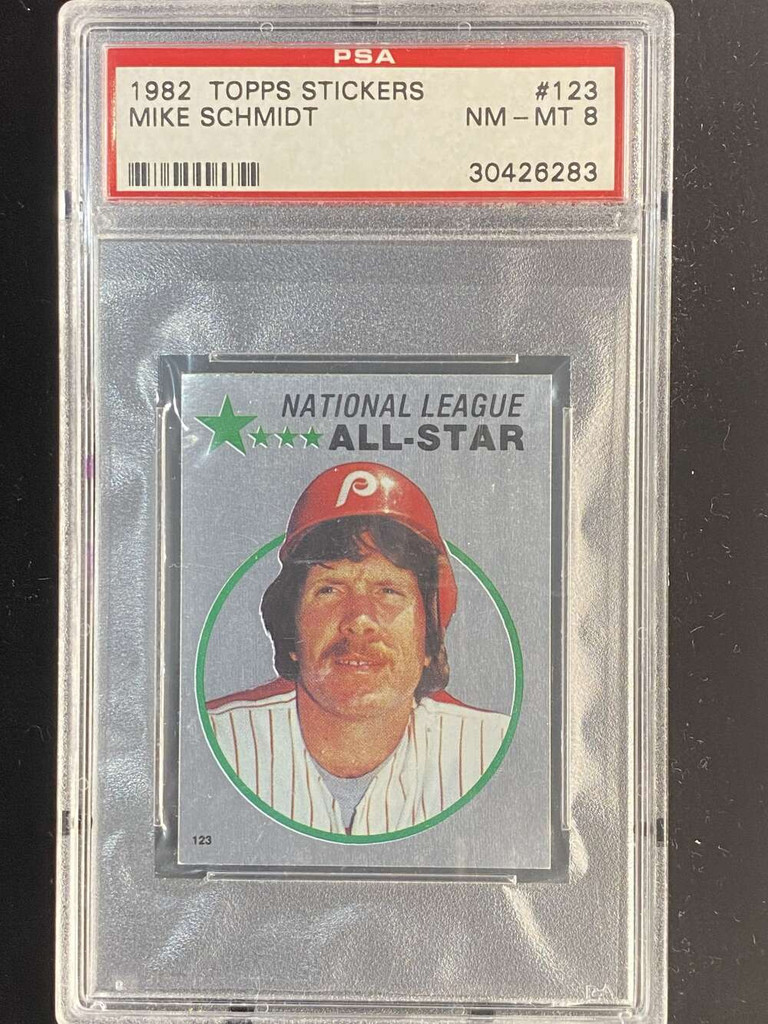 1982 Topps Stickers #123 Mike Schmidt Phillies PSA 8 NM-Mint
