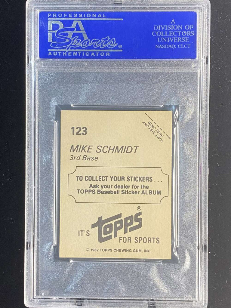 1982 Topps Stickers #123 Mike Schmidt Phillies PSA 8 NM-Mint