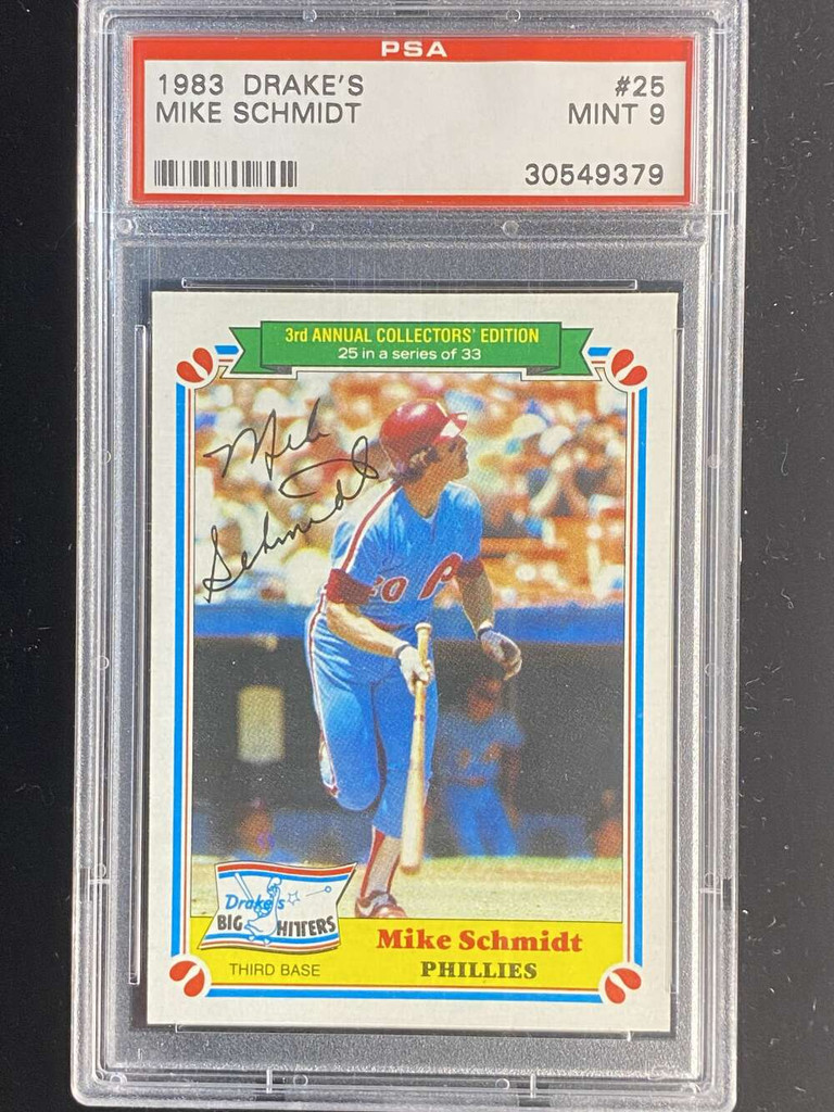 1983 Drake's #25 Mike Schmidt Phillies PSA 9 Mint