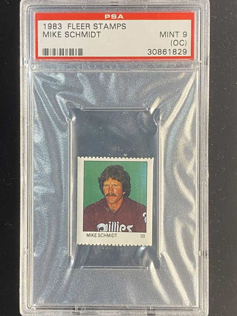 1983 Fleer Stamps  Mike Schmidt Phillies PSA 9oc Mint