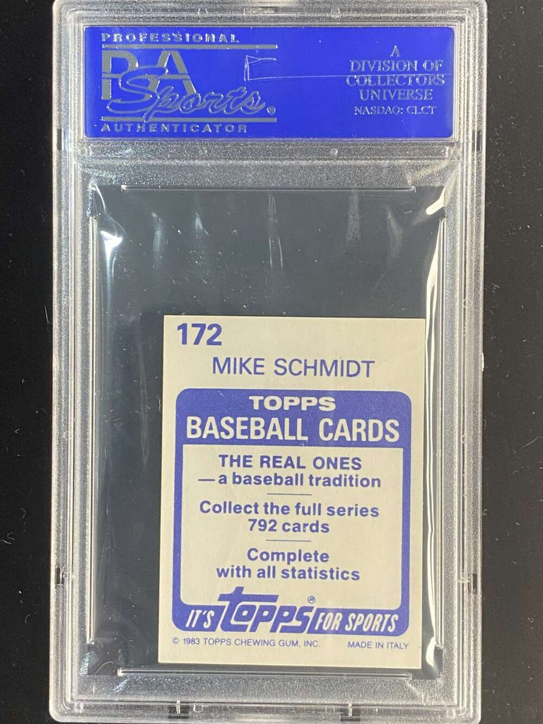 1983 Topps Stickers #172 Mike Schmidt Phillies PSA 9 Mint