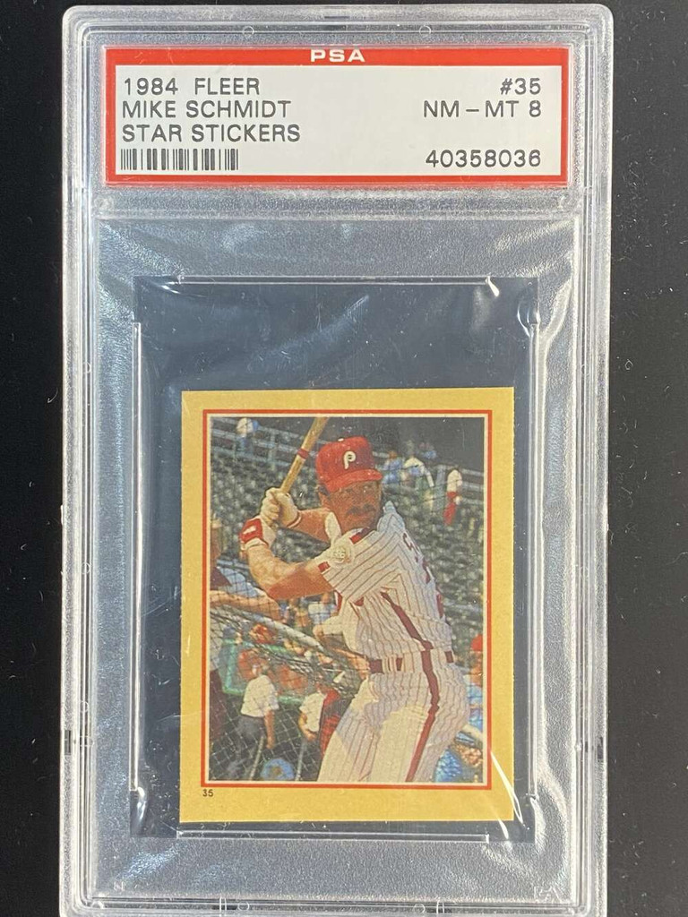 1984 Fleer Star Stickers #35 Mike Schmidt Phillies PSA 8 NM-Mint