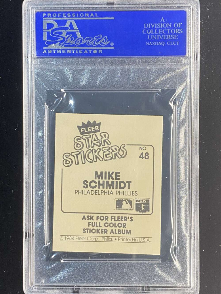 1984 Fleer Star Stickers #48 Mike Schmidt Phillies PSA 8 NM-Mint