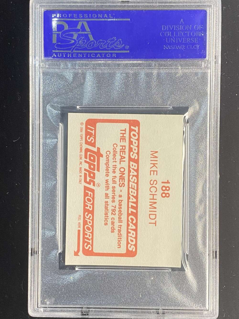 1984 Topps stickers #188 Mike Schmidt Phillies PSA 9 Mint
