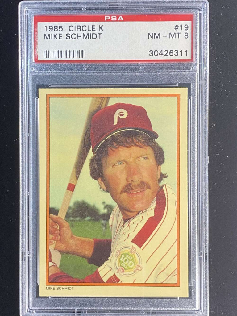 1985 Circle K #19 Mike Schmidt Phillies PSA 8 NM-Mint