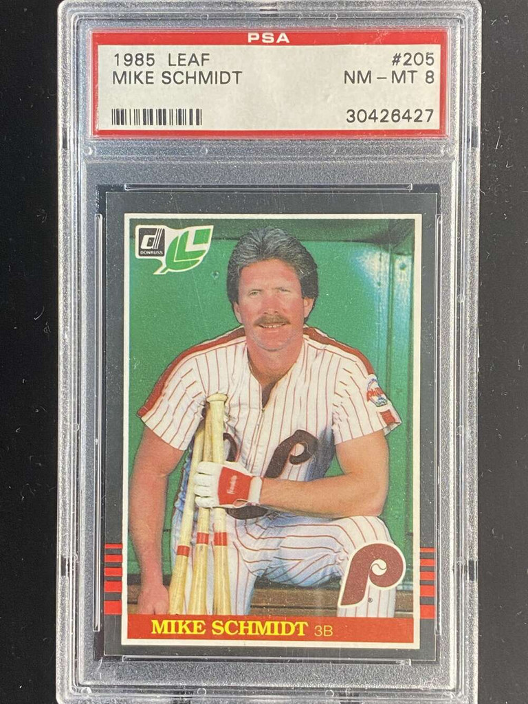 1985 Leaf #205 Mike Schmidt Phillies PSA 8 NM-Mint
