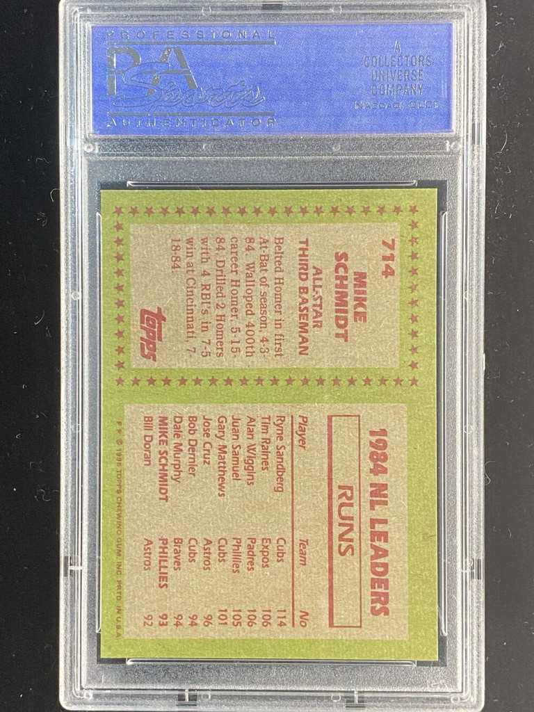 1985 Topps #714 Mike Schmidt Phillies PSA 9 Mint