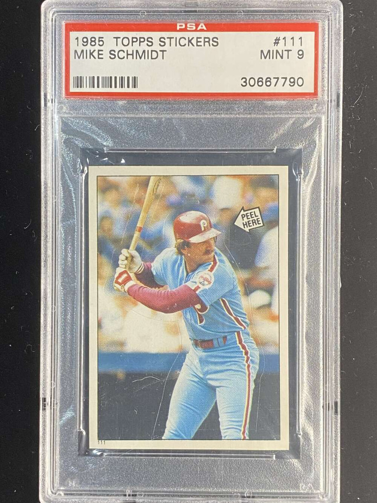 1985 Topps Stickers #111 Mike Schmidt Phillies PSA 9 Mint