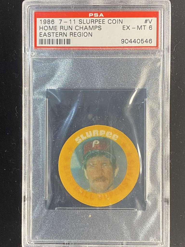 1986 7-11 Slurpee Coin V Mike Schmidt Phillies PSA 6 EX-Mint Eastern Region
