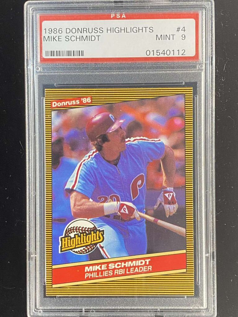 1986 Donruss Highlights #4 Mike Schmidt Phillies PSA 9 Mint