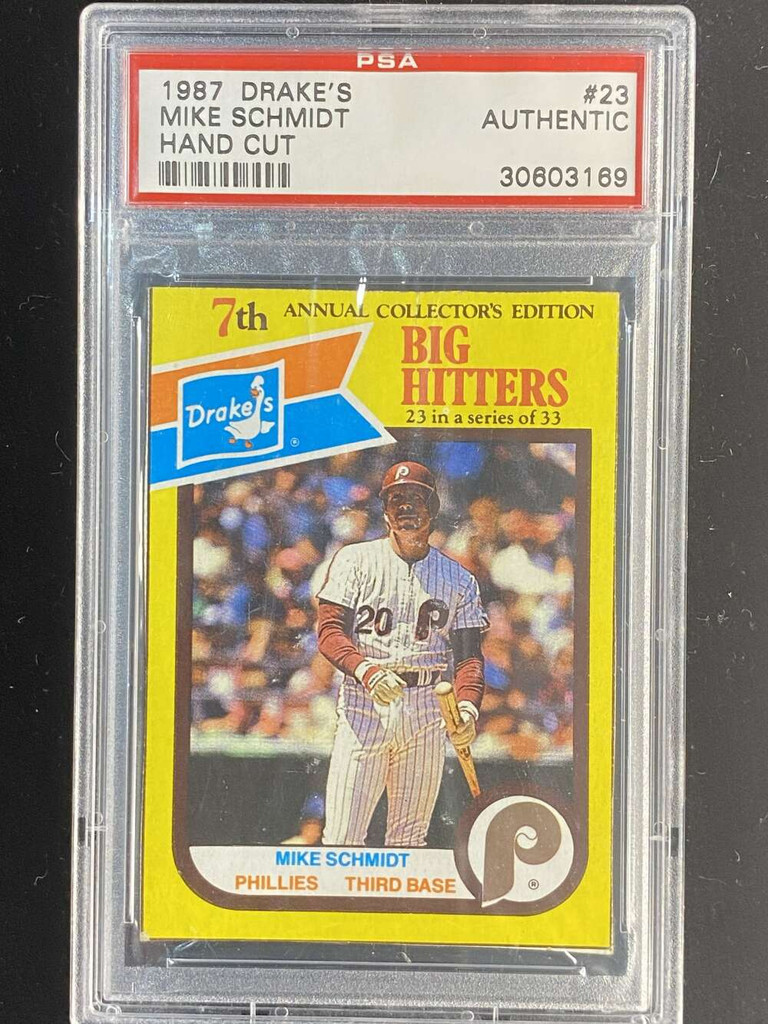 1987 Drake's Hand Cut #23 Mike Schmidt Phillies PSA Authentic