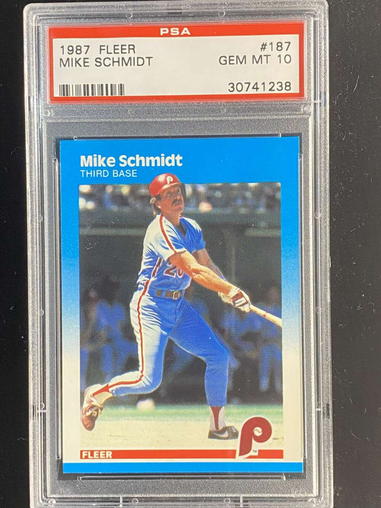 1987 Fleer #187 Mike Schmidt Phillies PSA 10 Gem Mint