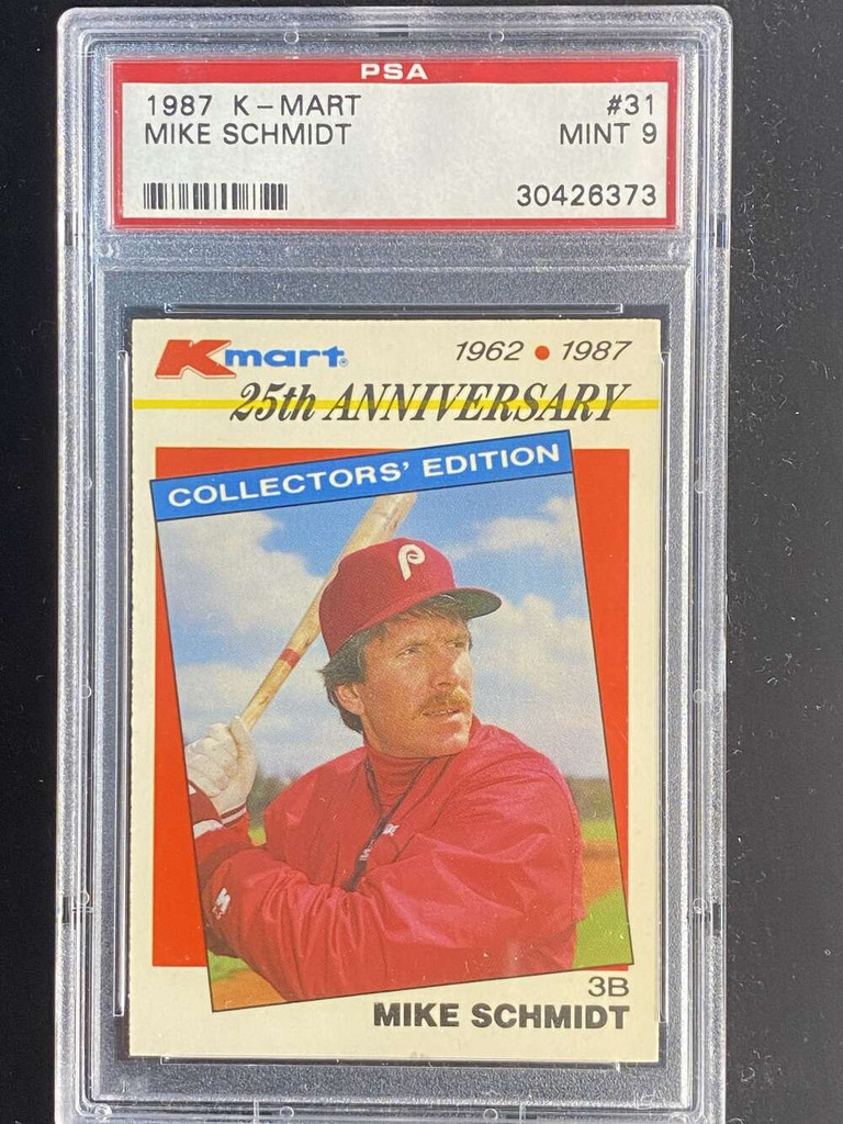 1987 K-Mart #31 Mike Schmidt Phillies PSA 9 Mint